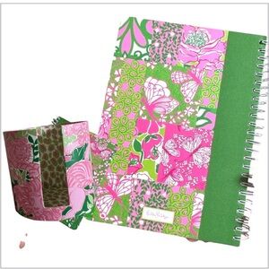 Lilly Pulitzer 2pc Floral Patchwork Notebook and Holder new